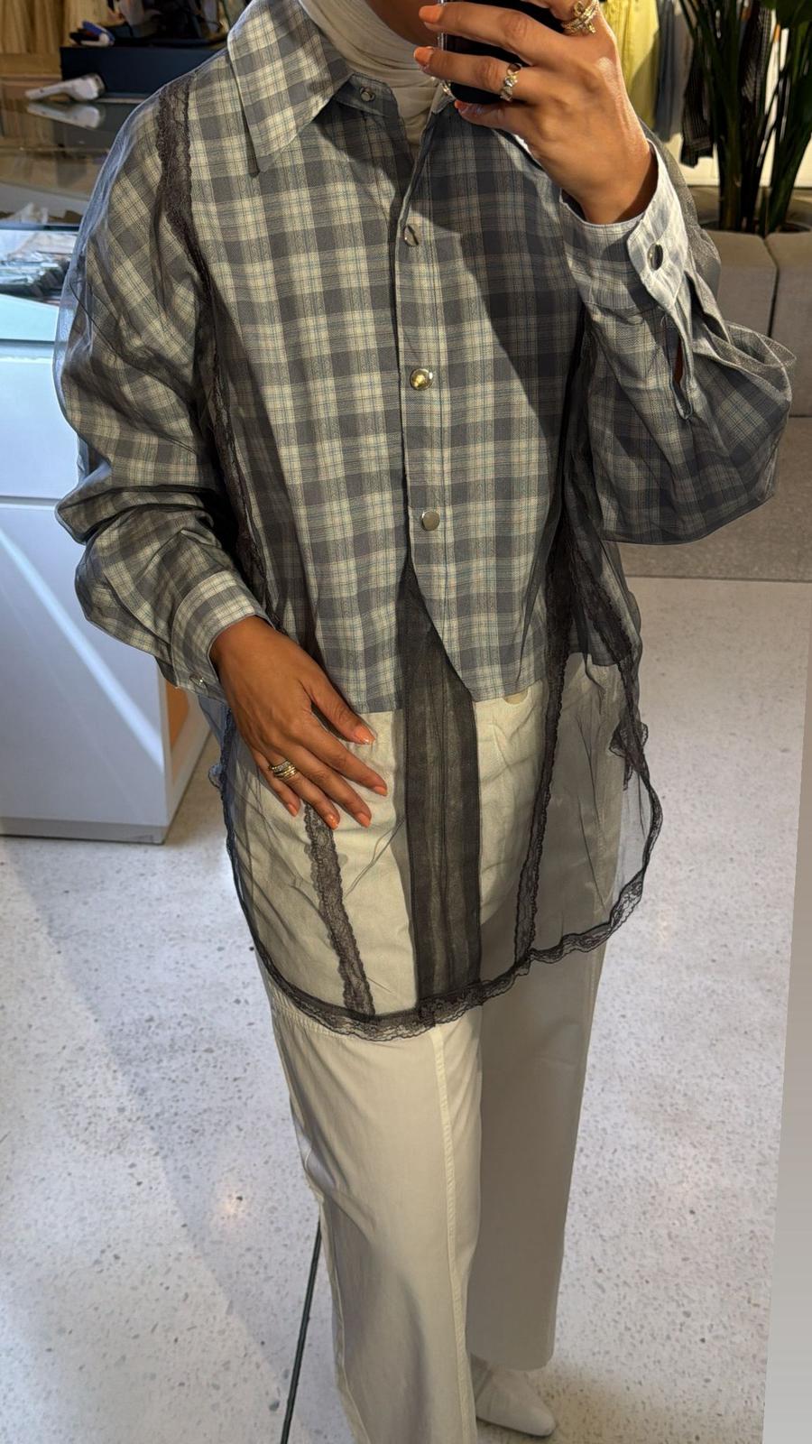 Drape Plaid Shirt