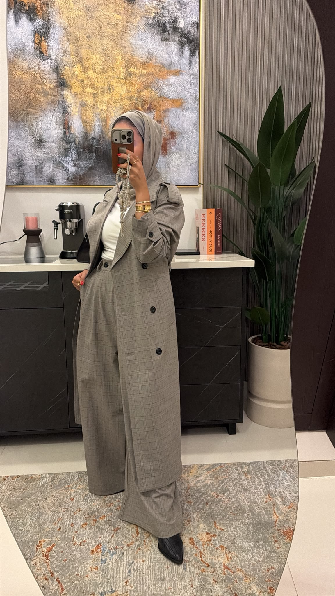 Plaid Trench