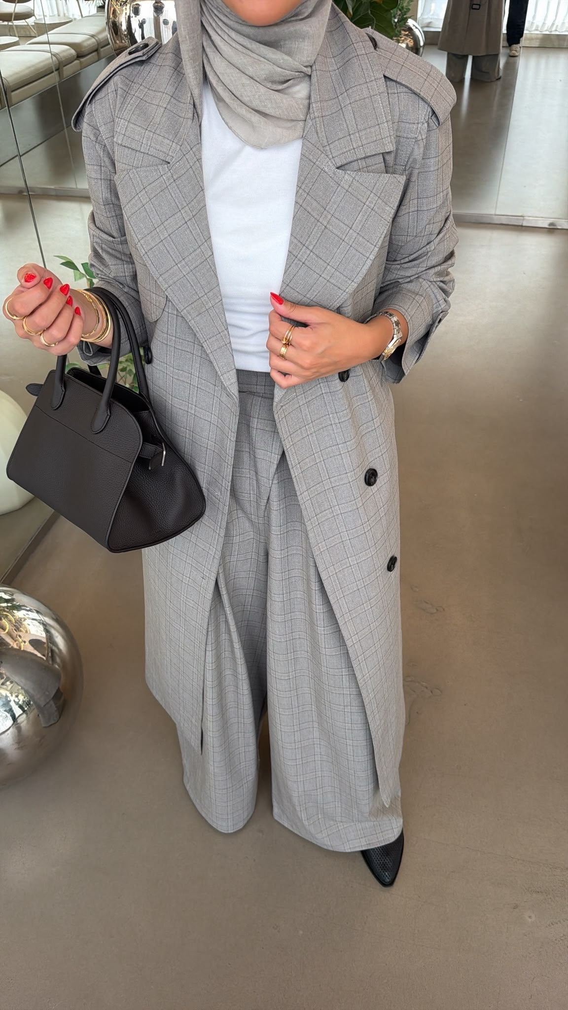 Plaid Trench