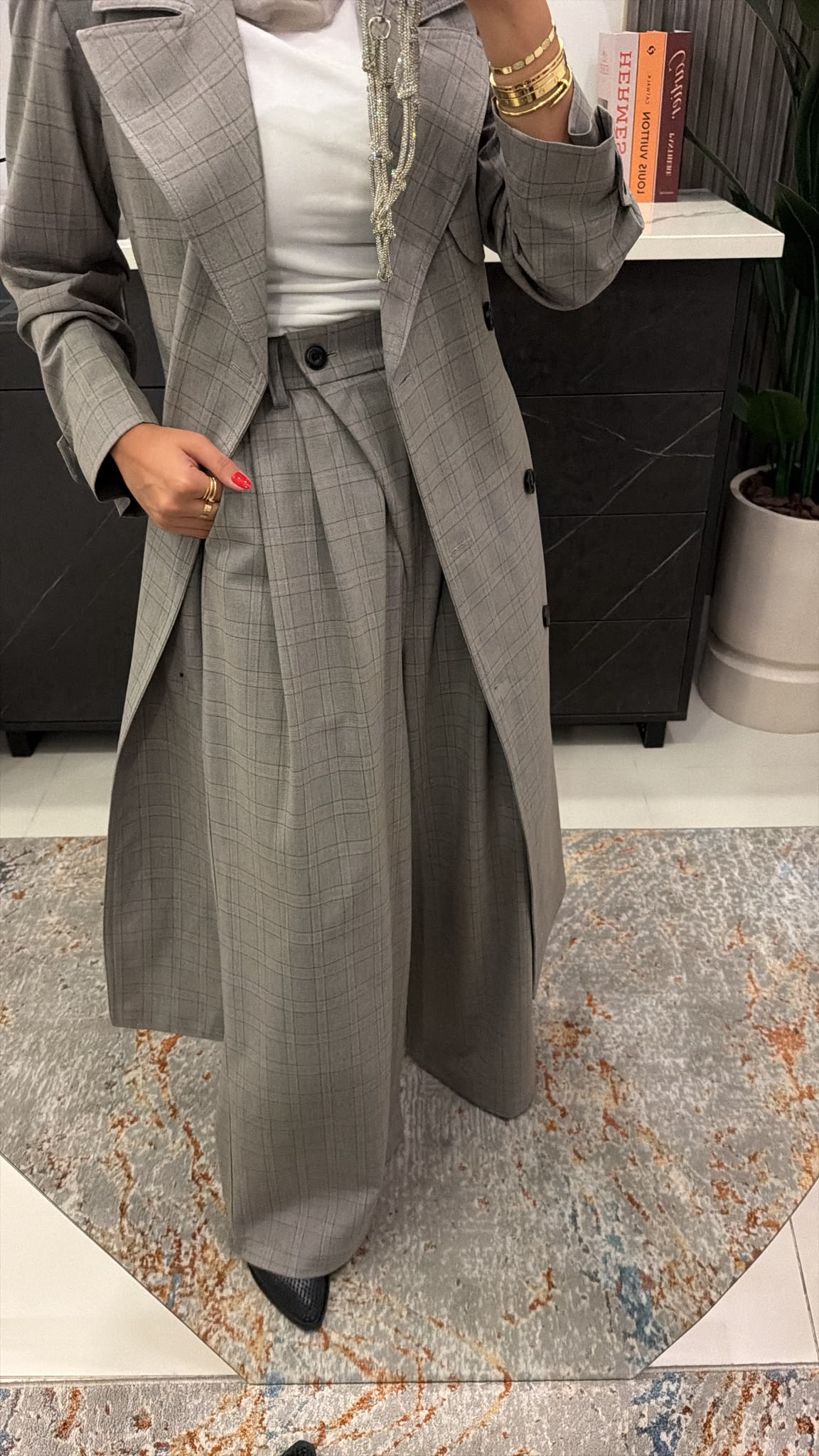 Plaid Trench