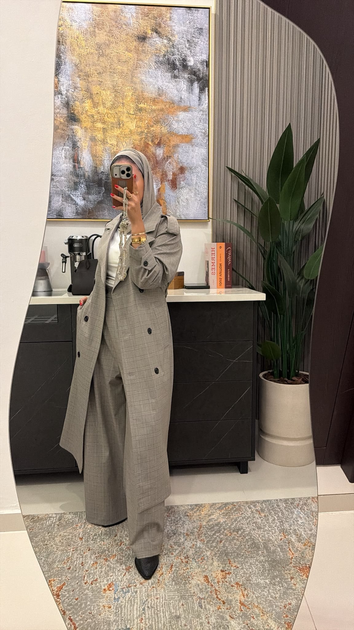 Plaid Trench
