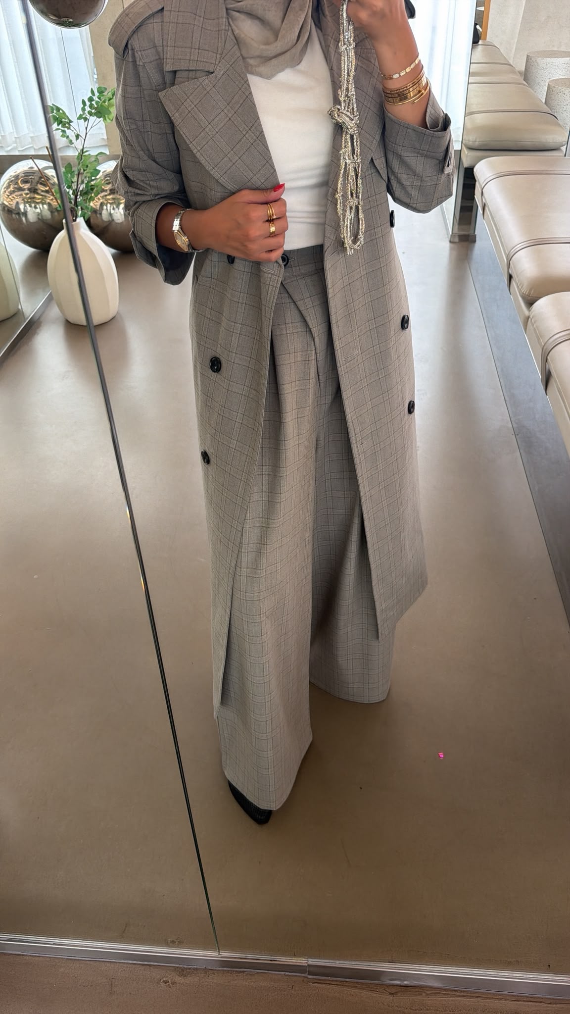 Plaid Trench