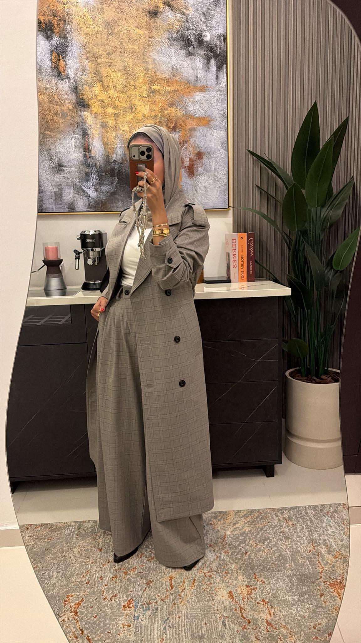 Plaid Trench
