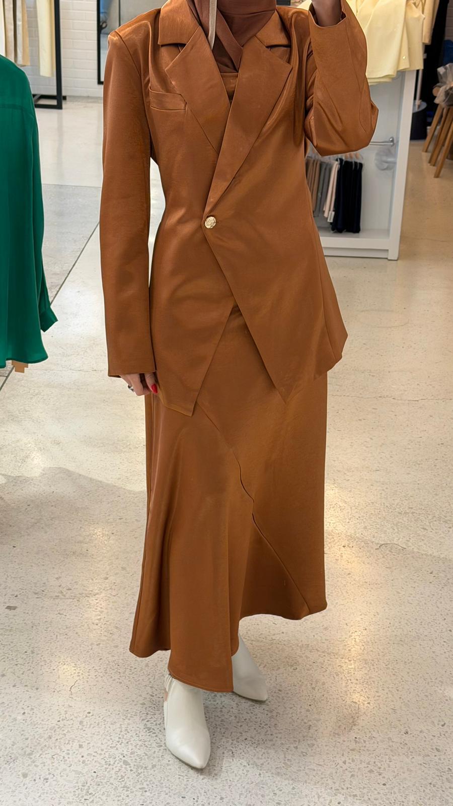Golden Blazer with dress Set
