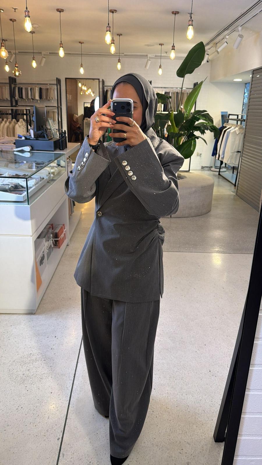 Malika Shimmer Set - Grey