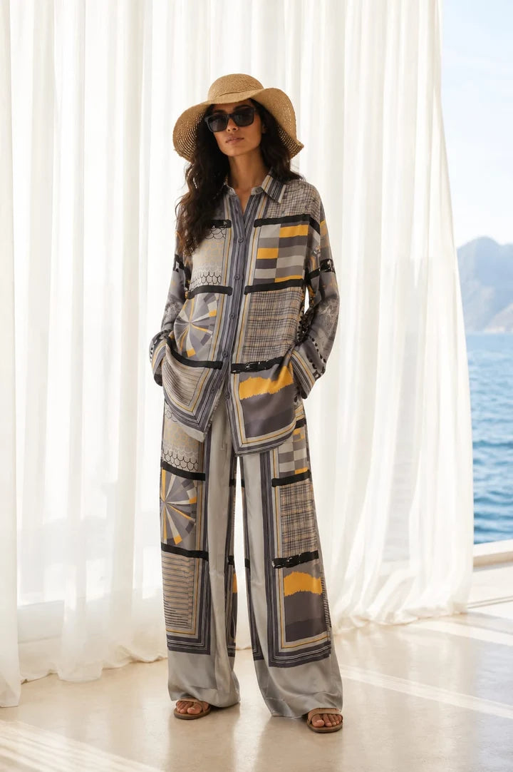 Satin Co-ord - Grey