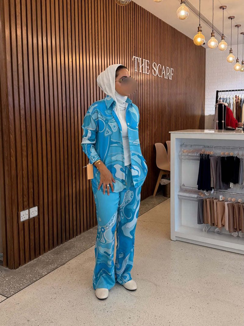 Satin Co-Ord - Blue